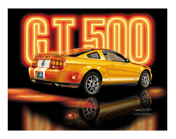 2007-2009 GT500 Grabber Orange with White Stripes
